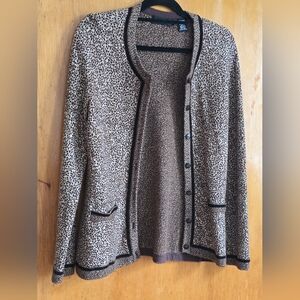 Dana Buchman Brown Leopard Print Jacket